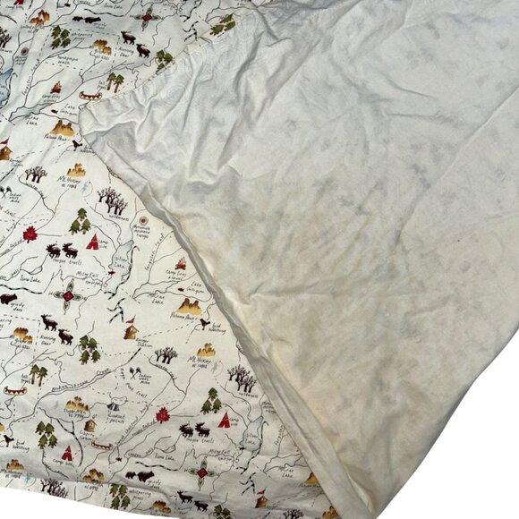 Vintage Curtain window valance wonderful mountain postcard print cotton 41x28 - Picture 3 of 4